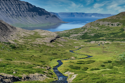 Stunning coastal landscapes in the highlands of the Westfjords region of Iceland