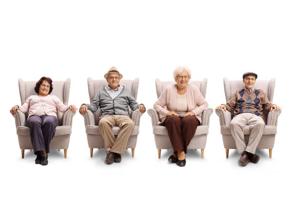 istock Senior people sitting in armchairs 1218532727