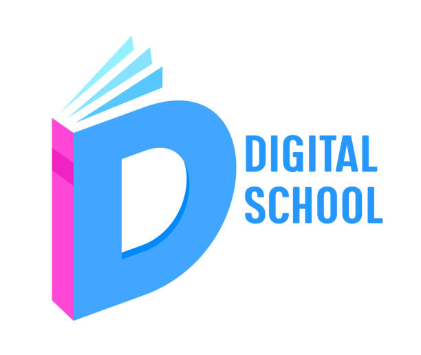 Digital School Isometric Banner. Book or Textbook in Shape of Letter D. Distance Learning, Online Education Courses, Homeschooling Isolated on White Background. Cartoon Vector Illustration, Icon Digital School Isometric Banner. Book or Textbook in Shape of Letter D. Distance Learning, Online Education Courses, Homeschooling Isolated on White Background. Cartoon Vector Illustration, Icon youtube logo stock illustrations