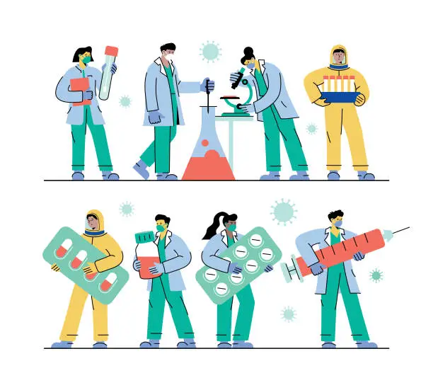 Vector illustration of Healthcare workers set