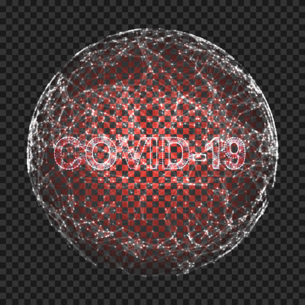 istock Corona virus 3d polygonal text COVID-19. Virus infections epidemic banner on black background. Vector healthcare coronavirus illustration 1218539748