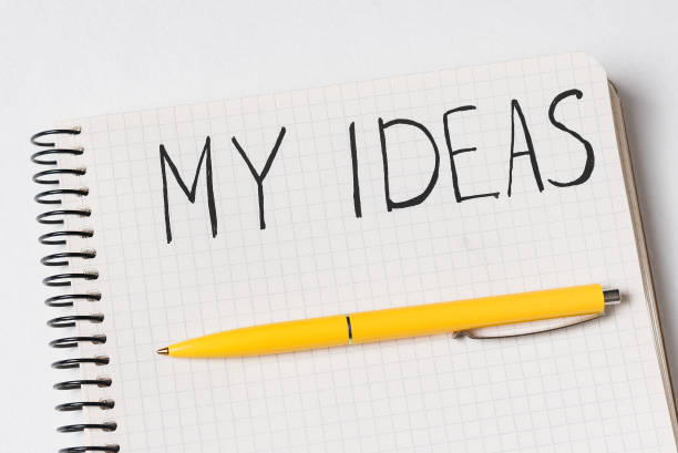 istock MY IDEAS inscription in notepad. Close up, pen on notebook 1218539903