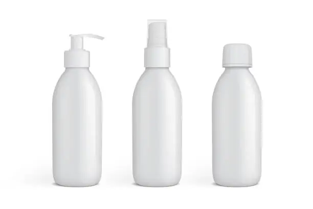 Vector illustration of white   plastic packaging for liquids mock up vector