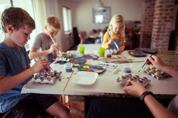 istock Home school art and craft class 1218543923