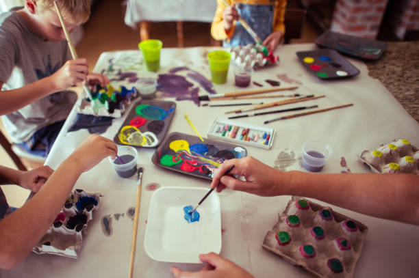 Home school art and craft session