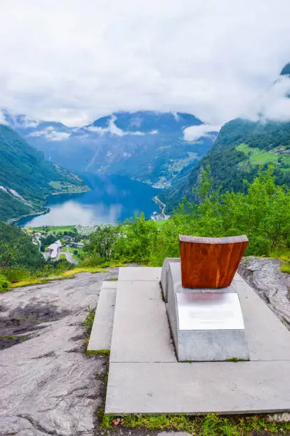 Photo of Queen Sony Chair on the Flydalsjuvet Viewpoint. Norway.