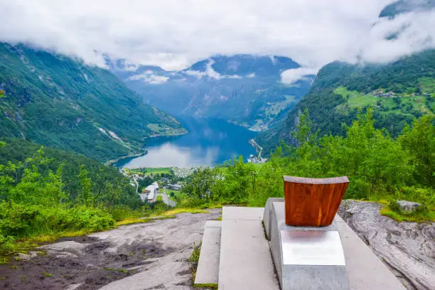 Photo of Queen Sony Chair on the Flydalsjuvet Viewpoint. Norway.