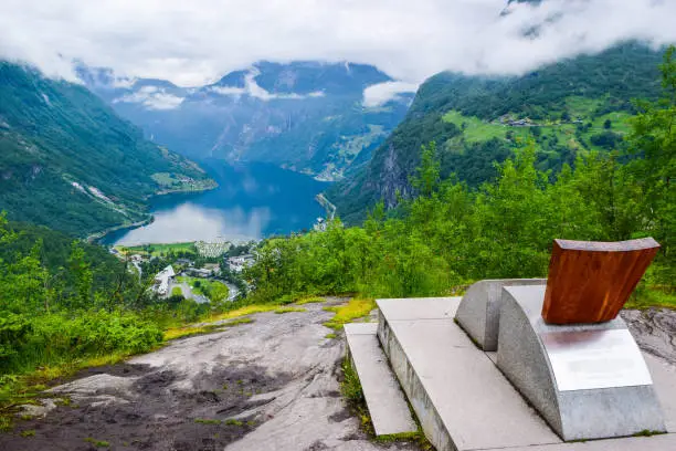 Photo of Queen Sony Chair on the Flydalsjuvet Viewpoint. Norway.