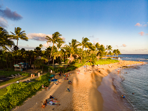 Poipu beach park in Kauai, Hawaii.