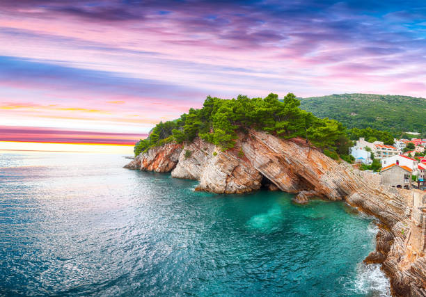 istock View of the cliffs from Castello fortress in Petrovac. 1218548663