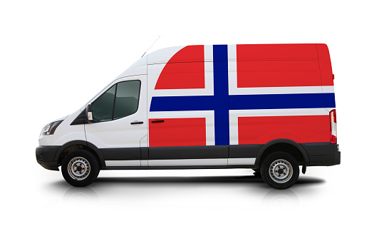 Cargo Van Delivery in Norway with clipping path
