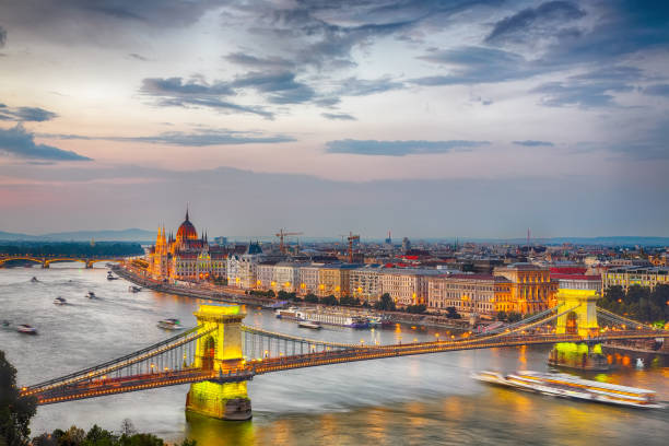 istock Budapest city evening scene 1218551258