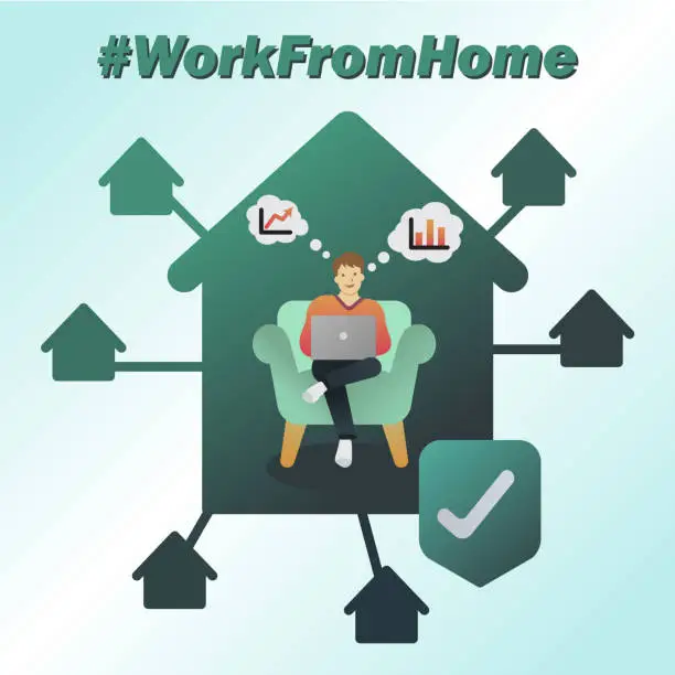 Vector illustration of Work from Home Poster