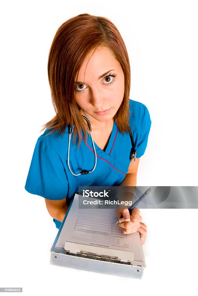 Молодой Медицинский работник - Стоковые фото Белый фон роялти-фри