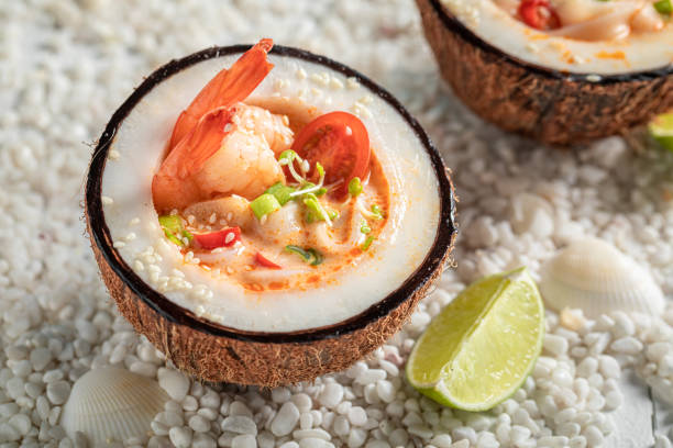 istock Fresh Tom Yum soup with shrimps and coconut milk 1218557323