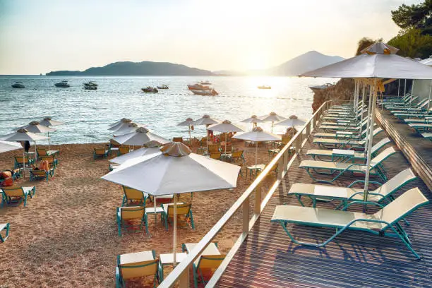 Photo of Picturesque summer view of Adriatic sea coast in Budva Riviera near Przno village