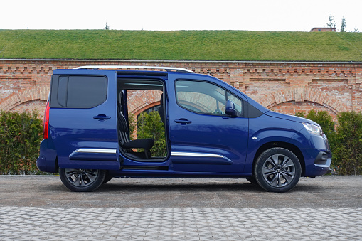 Berlin, Germany - 19th March, 2020: Toyota Proace City Verso stopped on a parking. This model is a first compact MPV from Toyota in Europe.