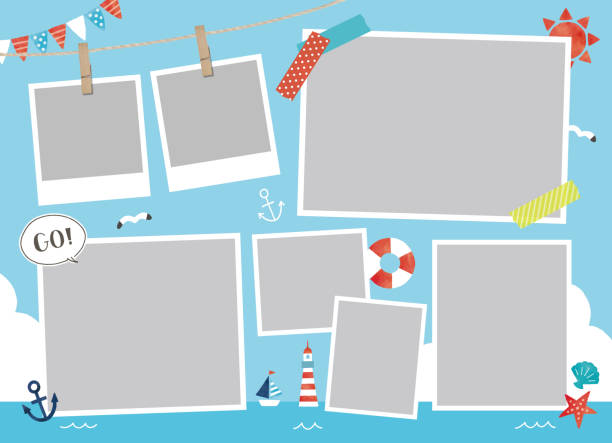 ilustrações de stock, clip art, desenhos animados e ícones de album summer sea - nautical vessel fotos