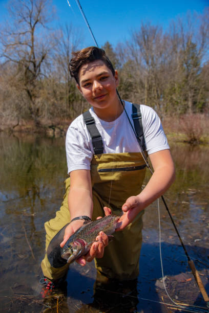 istock Successful fly-fishing for trout 1218562068