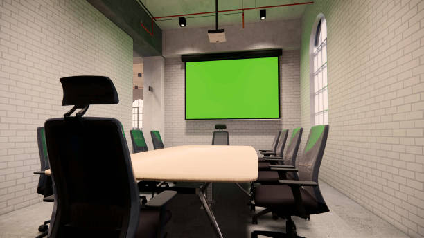 istock Interior Empty Modern Loft Office open space modern office footage.Modern open concept Lobby and reception area meeting room design.3d Rendering . 1218562114