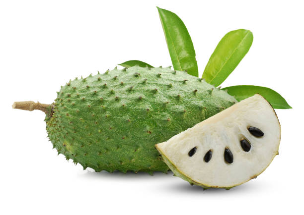 soursop fruit isolated on white background soursop fruit isolated on white background annona muricata stock pictures, royalty-free photos & images