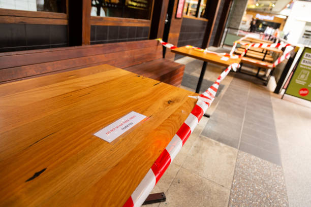 COVID-19 Crisis in Melbourne, Melbourne, Australia Melbourne, Australia, 12 April, 2020. Outdoor dining is banned during the  COVID-19 Crisis. south yarra stock pictures, royalty-free photos & images