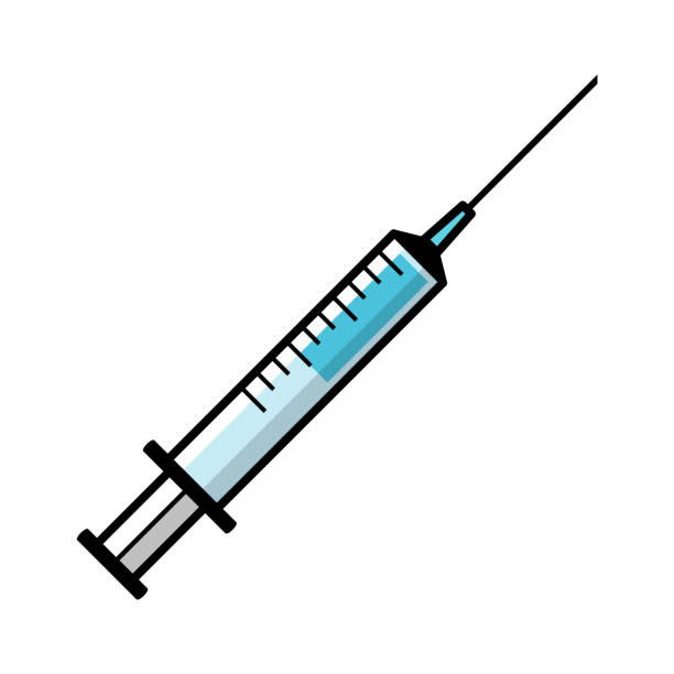 ilustraciones, imágenes clip art, dibujos animados e iconos de stock de icono de jeringa médica - syringe