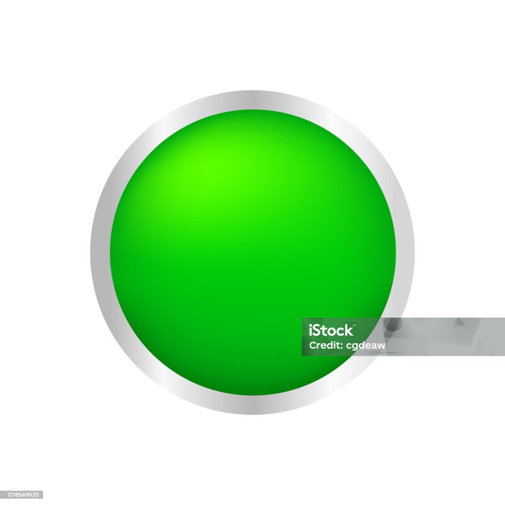 Set Round Green Button Button Circle Shape Green For Buttons Games Play Isolated On White ...