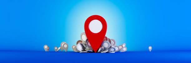 istock Infinite geotag icons, original 3d rendering illustration 1218569032