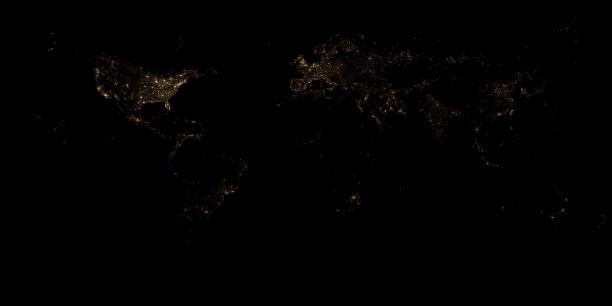 istock Night city view from satellite .Texture or background 1218571873