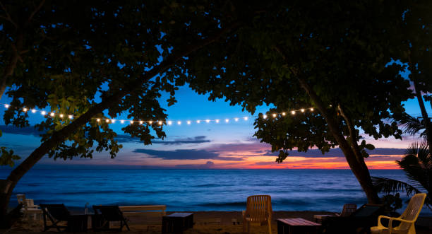 istock Romantic sea view in the evening. 1218572087