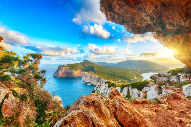 istock Fantastic morning view on Cacccia cape. 1218576712