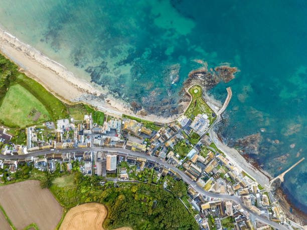 istock Aerial view of Cornwall seaside, UK 1218578371