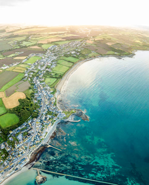 istock Aerial view of Cornwall seaside, UK 1218578679