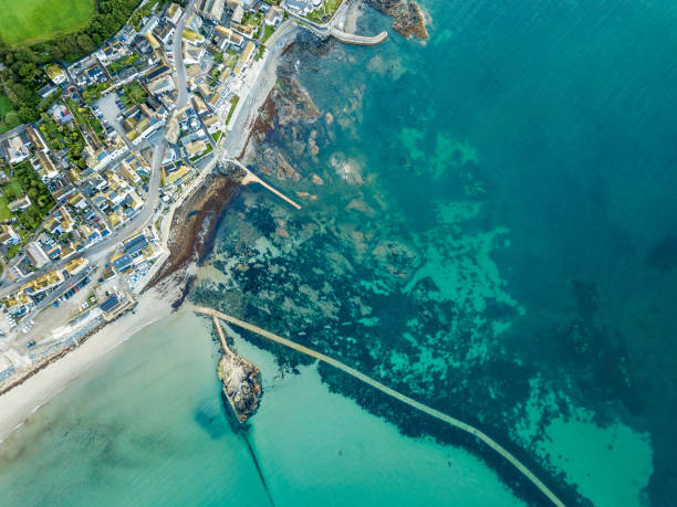 istock Aerial view of Cornwall seaside, UK 1218578751