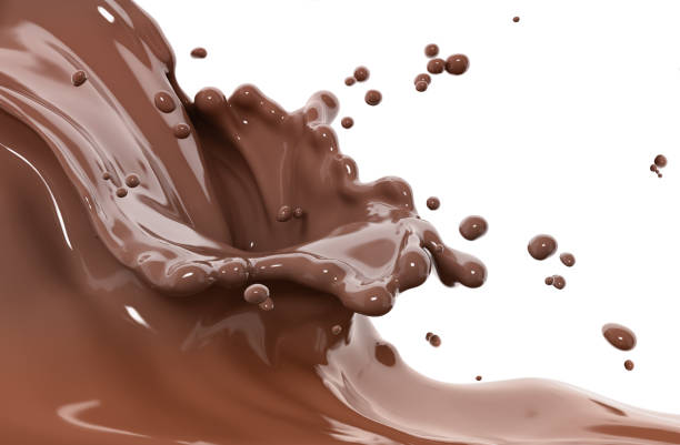 istock Splashing of chocolate isolated abstract background 3d rendering 1218578891