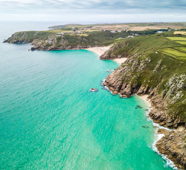 istock Aerial view of Cornwall seaside, UK 1218579506