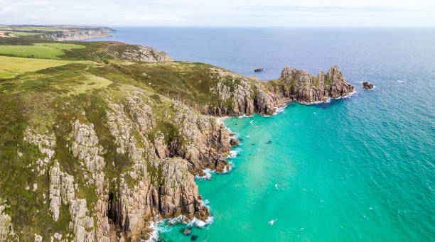 istock Aerial view of Cornwall seaside, UK 1218579996