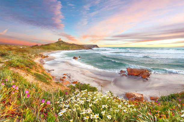 istock Dramatic  view of  Capo San Marco Lighthouse on Del Sinis peninsula 1218582074