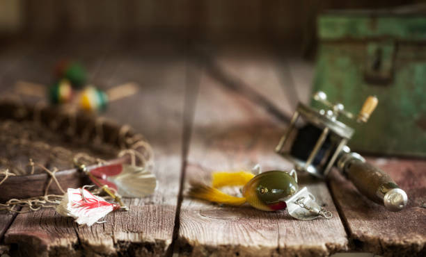 istock Vintage Fishing Tackle Background 1218583791