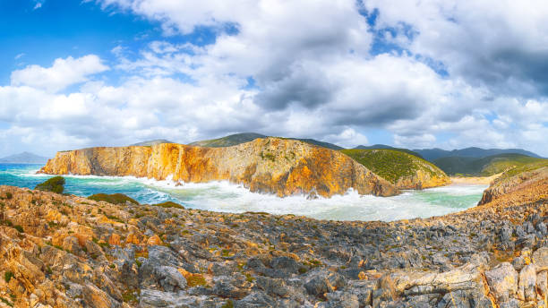 istock Fantastic view of cliffs in valley Cala Domestica 1218584728