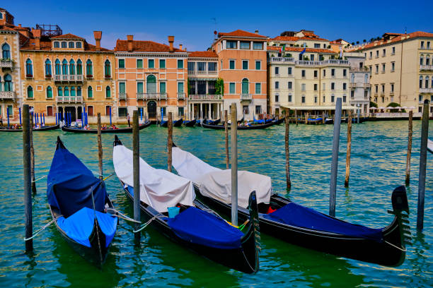 istock Gondolas in Grand Canal in Venezia 1218585489