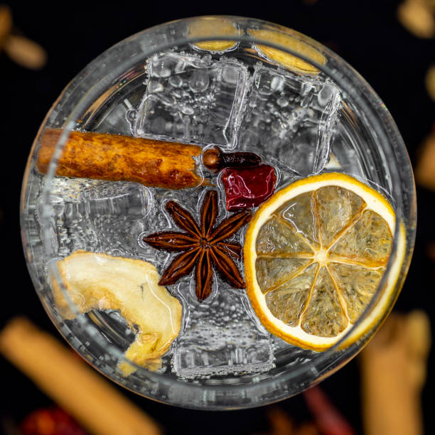 istock Gin glass goblet with dried botanicals 1218585755