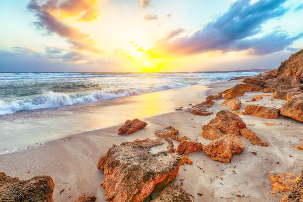 istock Dramatic  view of  Capo San Marco Lighthouse on Del Sinis peninsula 1218588008