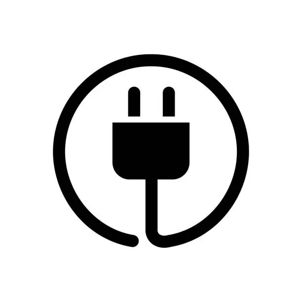 Vector illustration of Plug electric cable wire icon