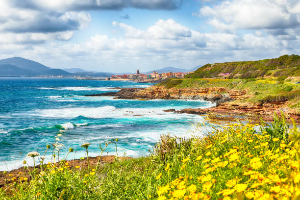istock Splendid spring cityscape of Alghero town at morning. 1218588295
