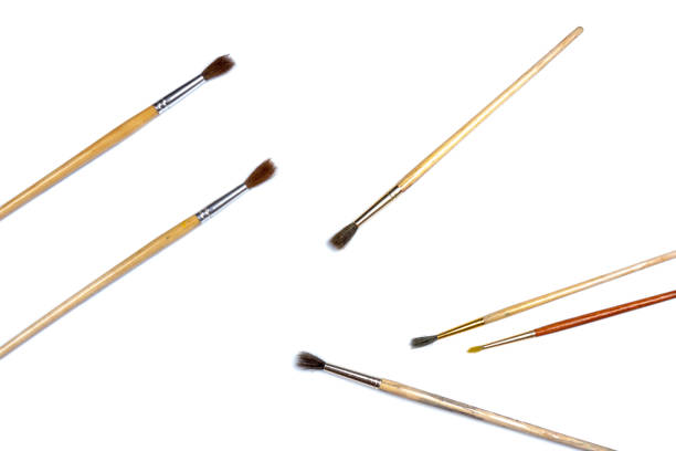 istock art drawing brushes isolated on white background. space for text 1218588330