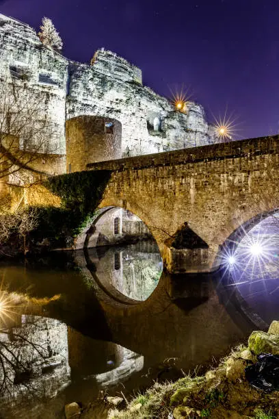 Casemates du Bock and stone bridge in Luxembourg, Europe