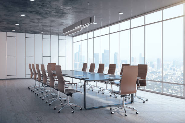 istock Minimalistic meeting office room 1218590690