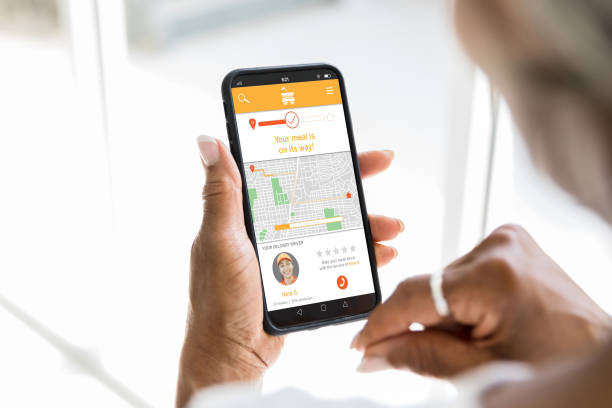 Unrecognizable woman using meal delivery service